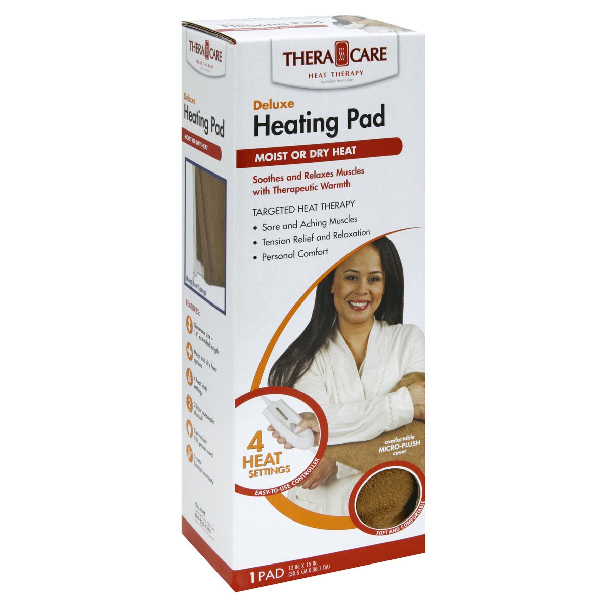 slide 1 of 5, TheraCare Veridian Deluxe Heating Pad, 1 ct