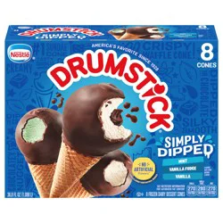 Drumstick Simply Dipped Sundae Cones Variety Pack, 8 Count