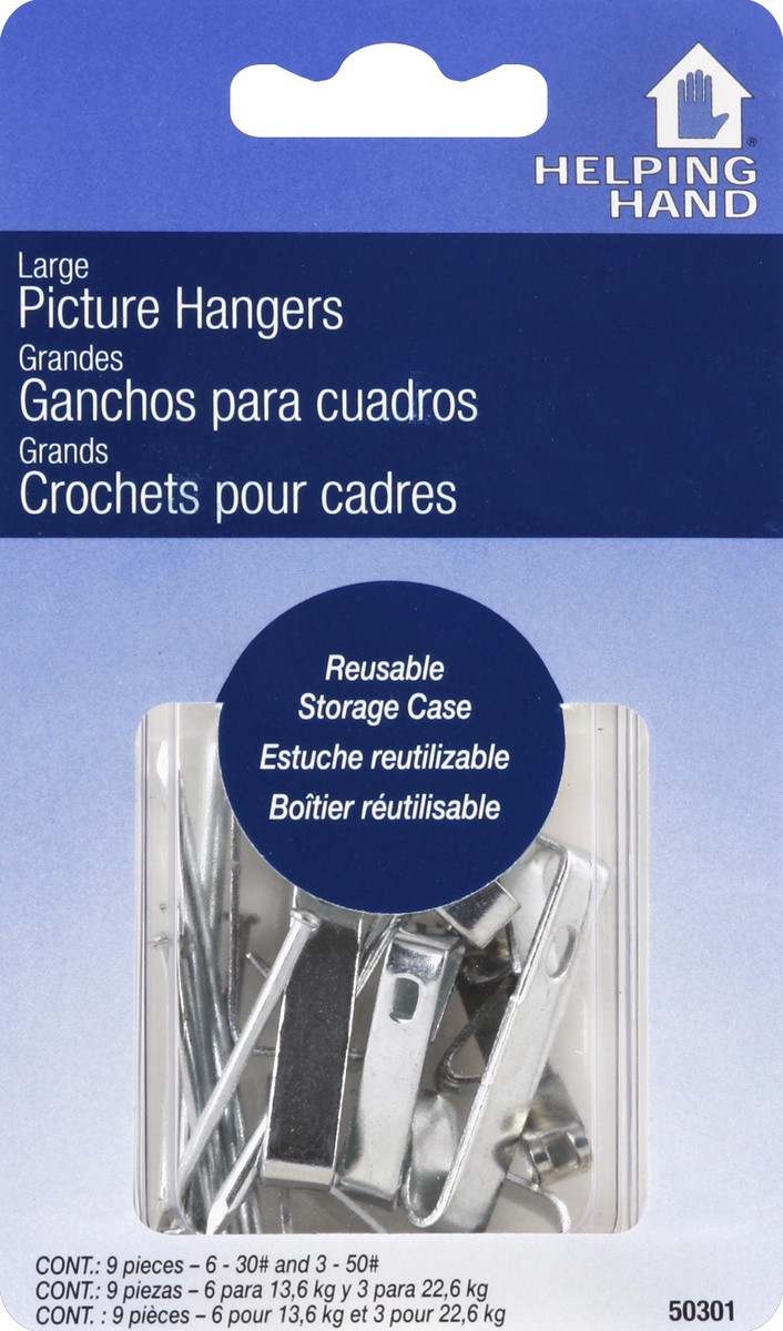 slide 2 of 2, Helping Hand Picture Hangers, Large, 9 ct