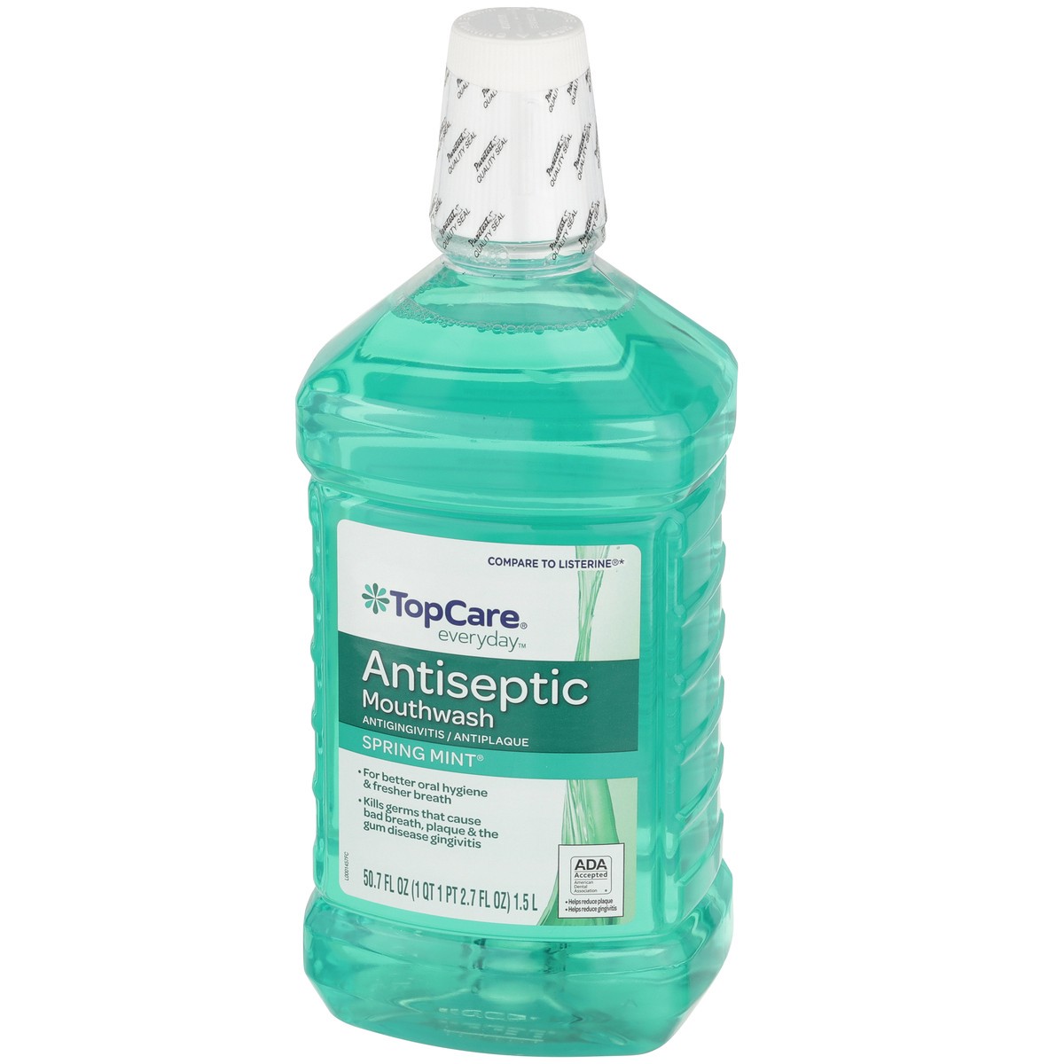 slide 5 of 9, TopCare Antigingivitis / Antiplaque Antiseptic Mouthwash, Spring Mint, 50.7 fl oz