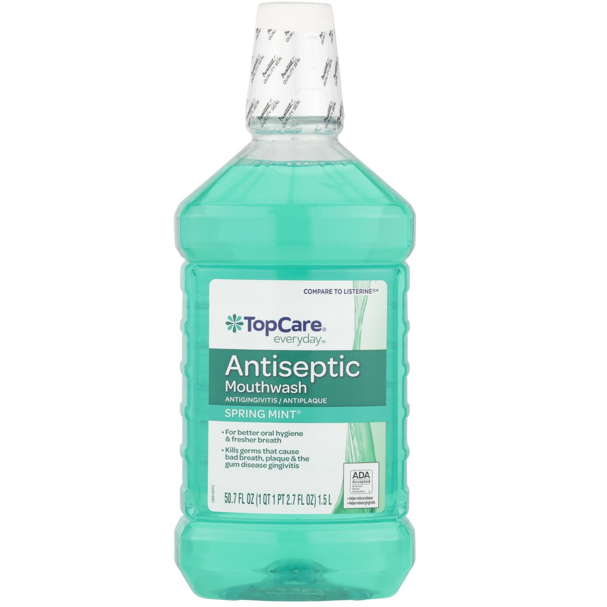 slide 3 of 9, TopCare Antigingivitis / Antiplaque Antiseptic Mouthwash, Spring Mint, 50.7 fl oz