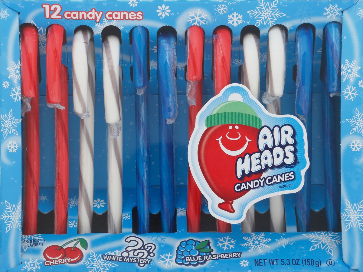 slide 3 of 14, Airheads Cherry/White Mystery/Blue Raspberry Candy Canes 12 ea, 12 ct