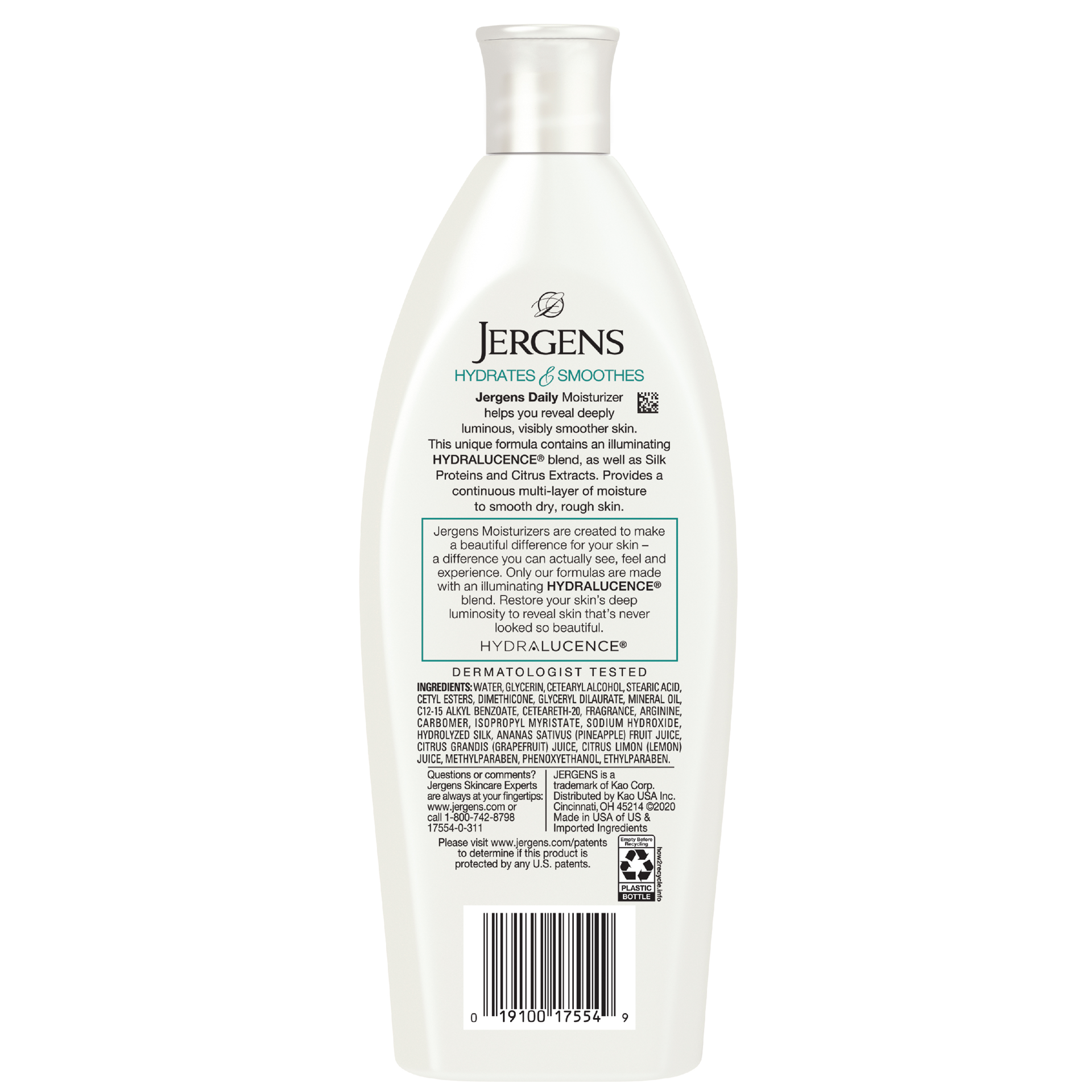 slide 5 of 5, Jergens Daily Moisture Dry Skin Moisturizer, 10 Ounce Body Lotion, with HYDRALUCENCE blend, Silk Proteins, and Citrus Extract, to help Restore Skin Luminosity, 10 fl oz
