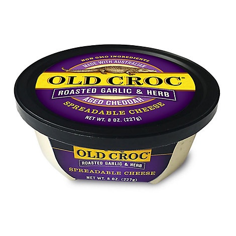 slide 1 of 1, Old Croc Roasted Garlic & Herb Cheese Spread 8Oz, 8 oz