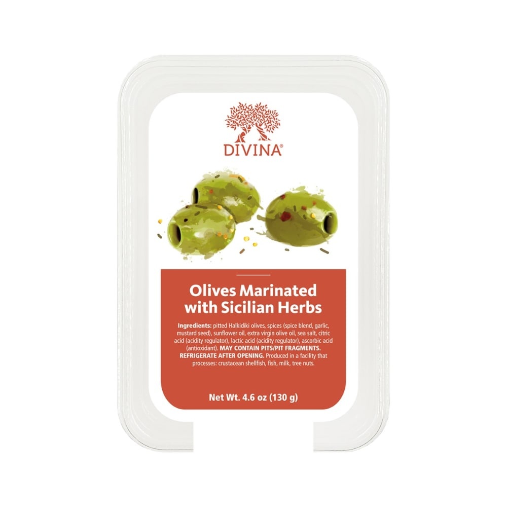 slide 1 of 1, Divina Olives Marinated With Sicilian Herbs, 4.6 oz