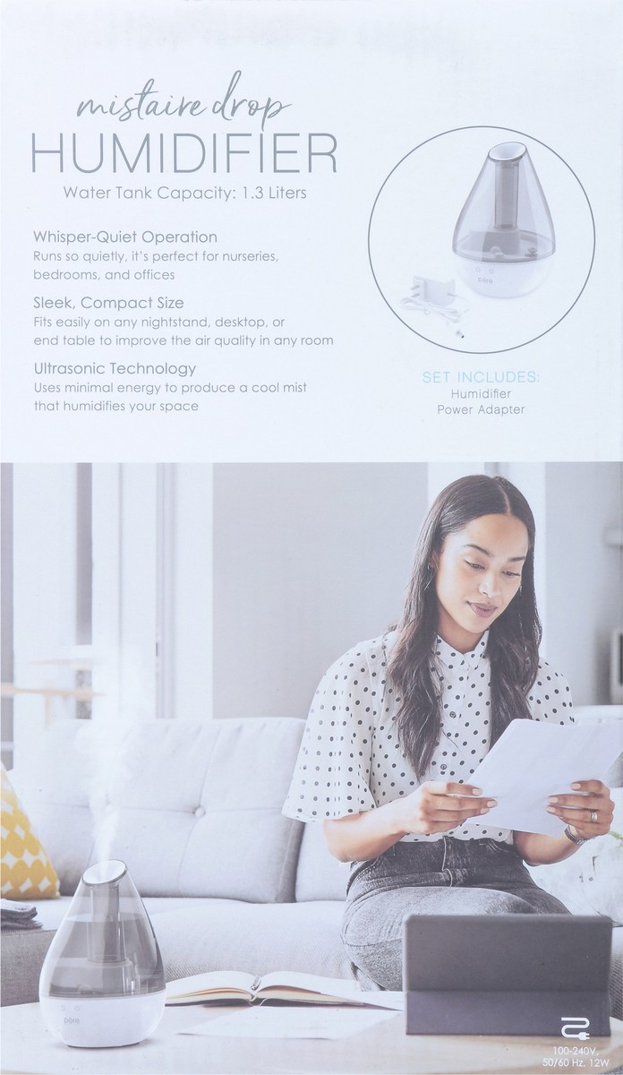 slide 8 of 8, Pure Enrichment 1.3 Liters Mistaire Drop Humidifier 1 ea, 1 ct