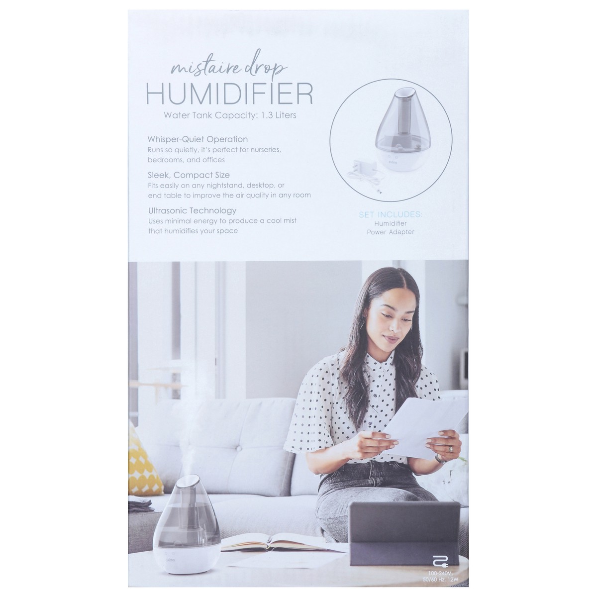 slide 4 of 8, Pure Enrichment 1.3 Liters Mistaire Drop Humidifier 1 ea, 1 ct