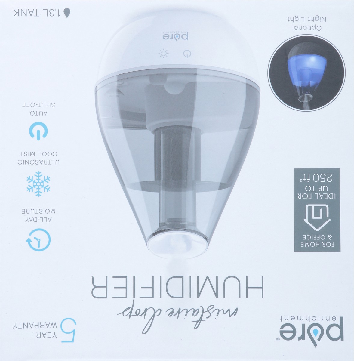 slide 7 of 8, Pure Enrichment 1.3 Liters Mistaire Drop Humidifier 1 ea, 1 ct