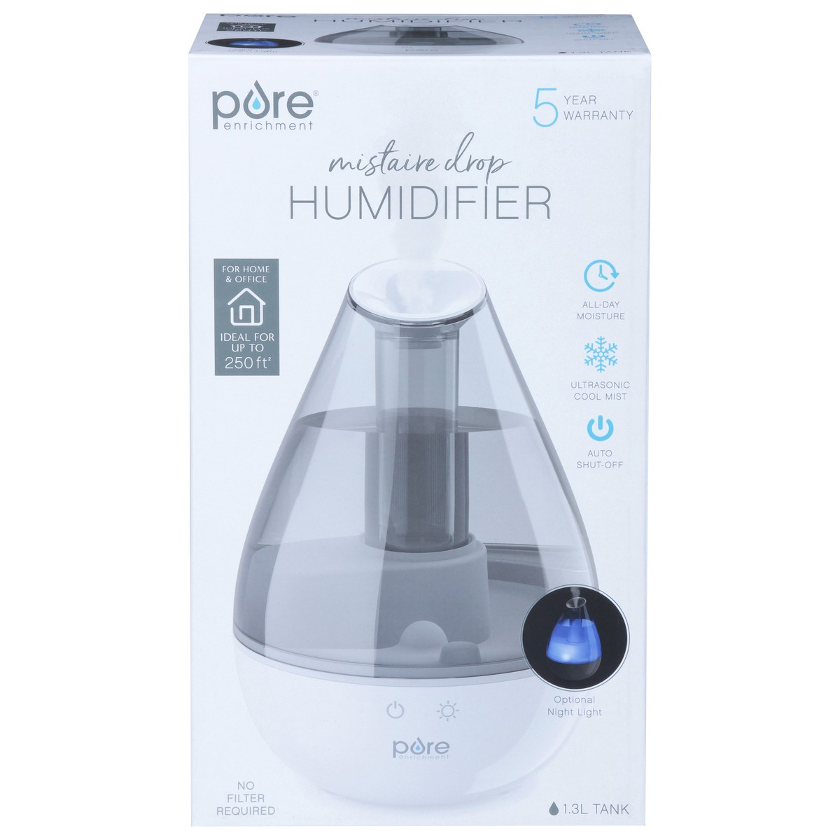 slide 1 of 8, Pure Enrichment 1.3 Liters Mistaire Drop Humidifier 1 ea, 1 ct