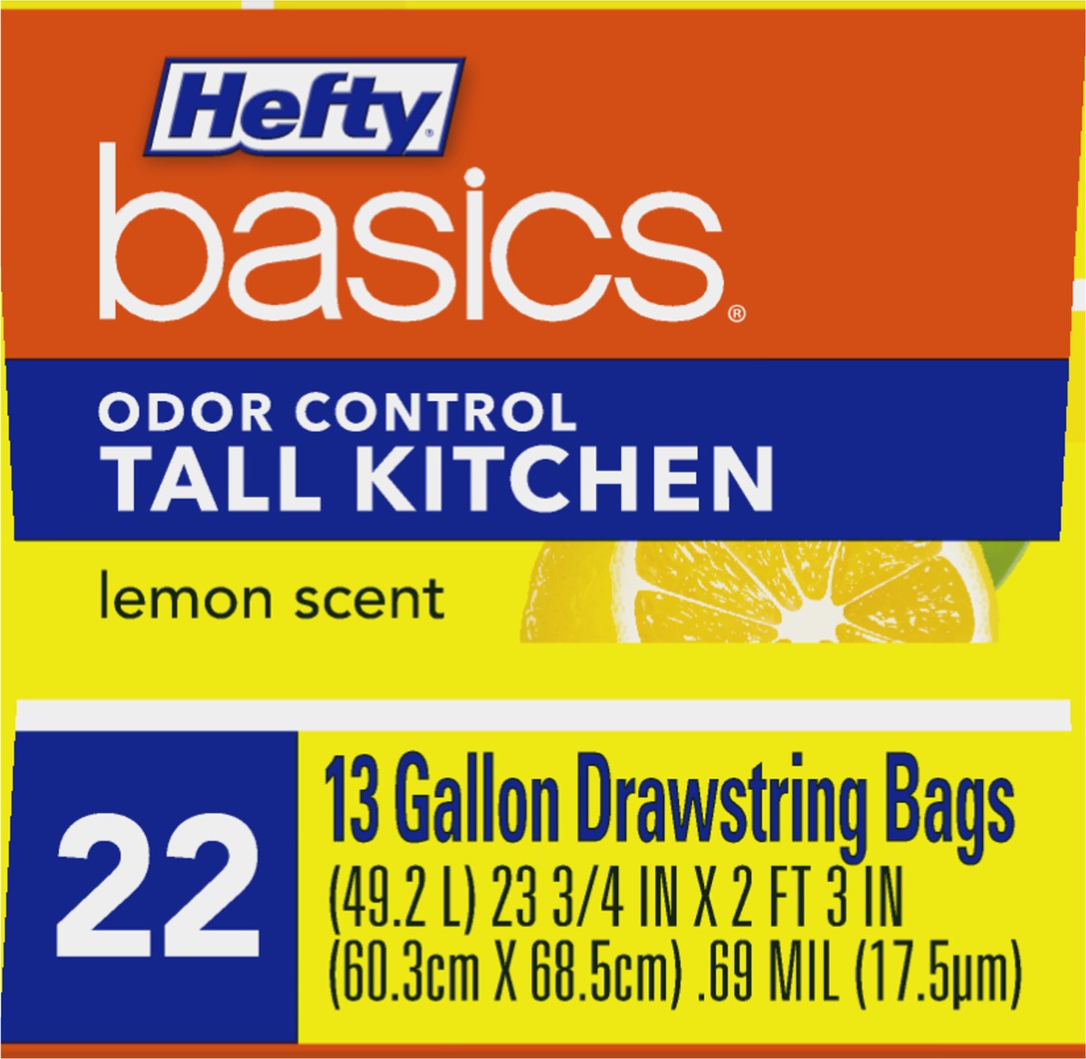 Hefty Basics Tall Kitchen 13 Gallon Drawstring Bags 100 Ct Box