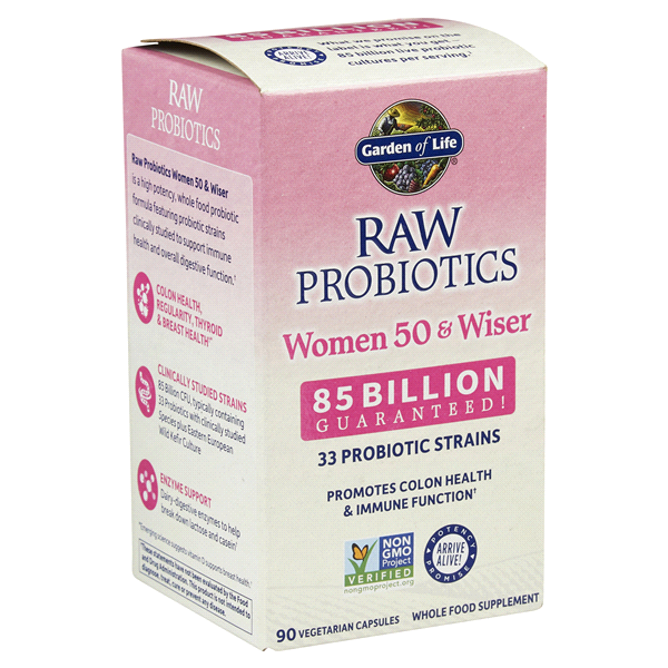 slide 4 of 29, Garden of Life Raw Probiotics Women 50 & Wiser Vegetarian Capsules, 90 ct