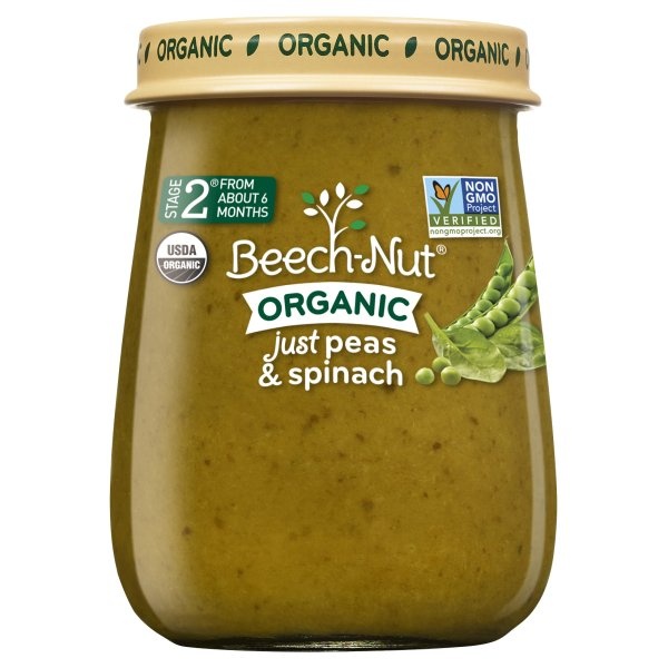 slide 1 of 1, Beech-Nut Baby Food Stage 2 Organic Peas & Spinach, 4.25 oz