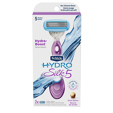 slide 1 of 1, Schick Hydro Silk 5 Razor With 2 Razor Blade Refills - Each, 1 ct