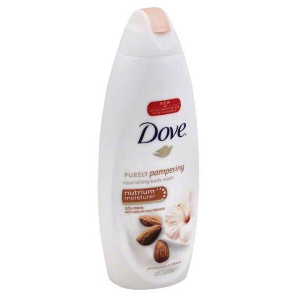 slide 1 of 1, Dove Purely Pampering Almond Cream And Hibiscus Body Wash, 22 Oz, 22 oz