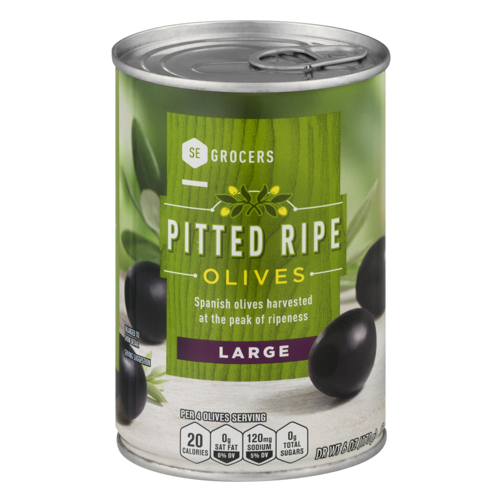 slide 1 of 1, SE Grocers Large Ripe Olives, 6 oz
