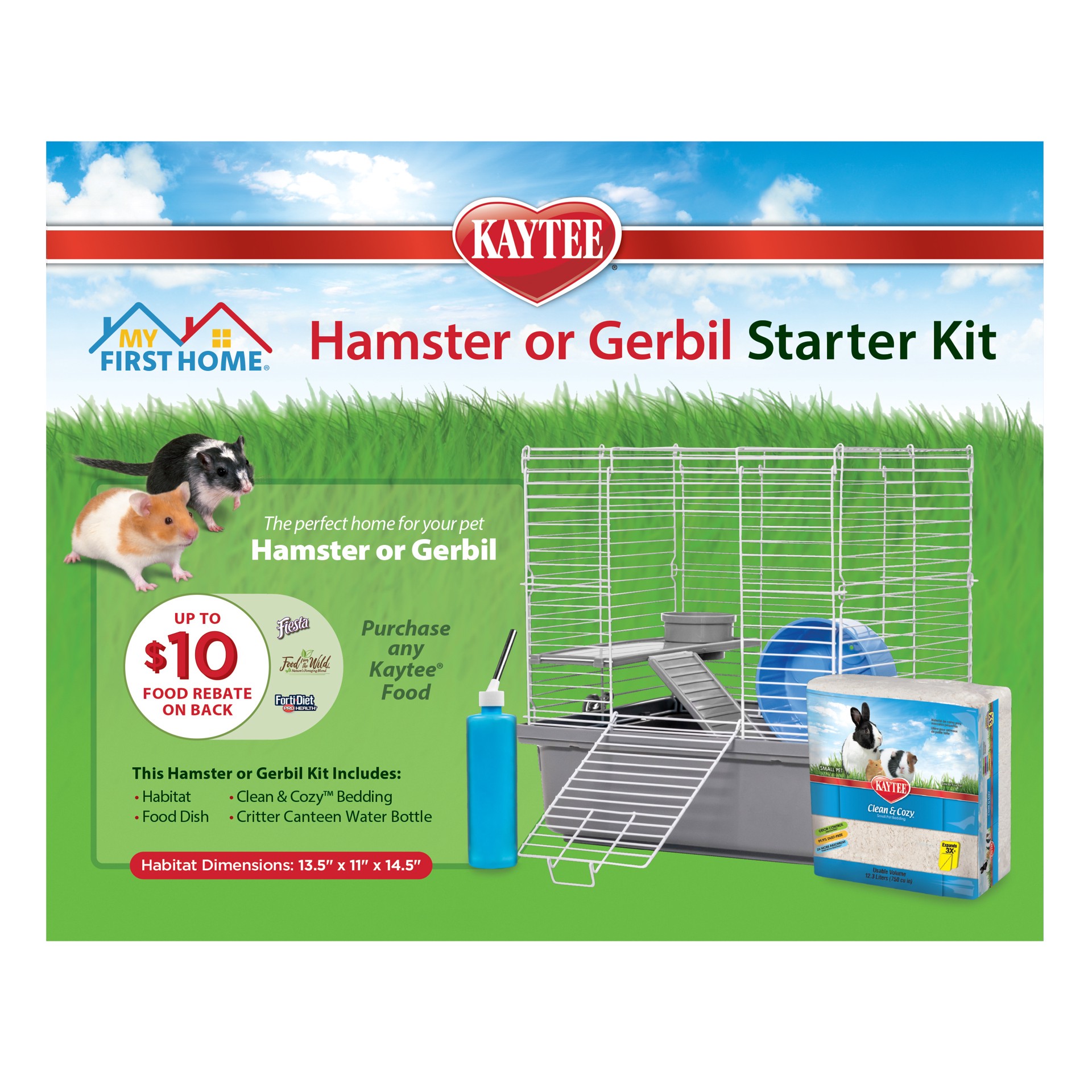 slide 3 of 10, Kaytee Hard Goods Kaytee My First Home Hamster or Gerbil Starter Kit 13.5” x 11” x 14.5”, 1 ct