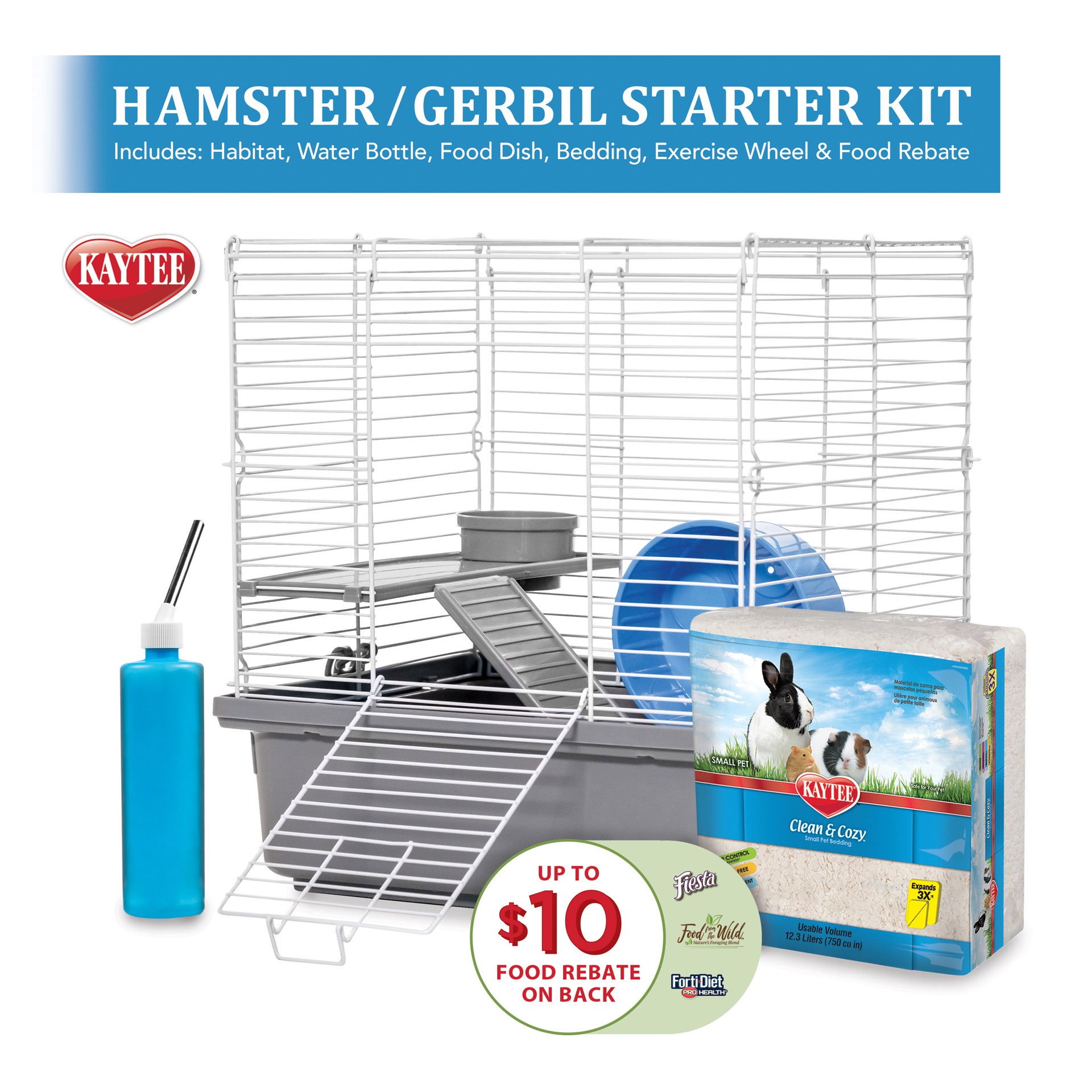 slide 6 of 10, Kaytee Hard Goods Kaytee My First Home Hamster or Gerbil Starter Kit 13.5” x 11” x 14.5”, 1 ct