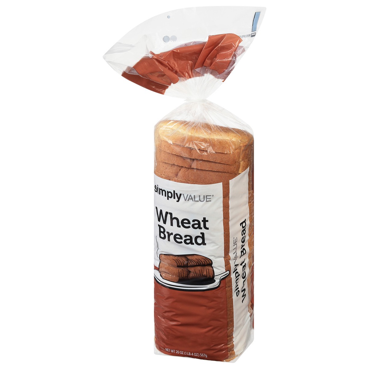 slide 6 of 9, Simply Value Wheat Bread, 20 oz