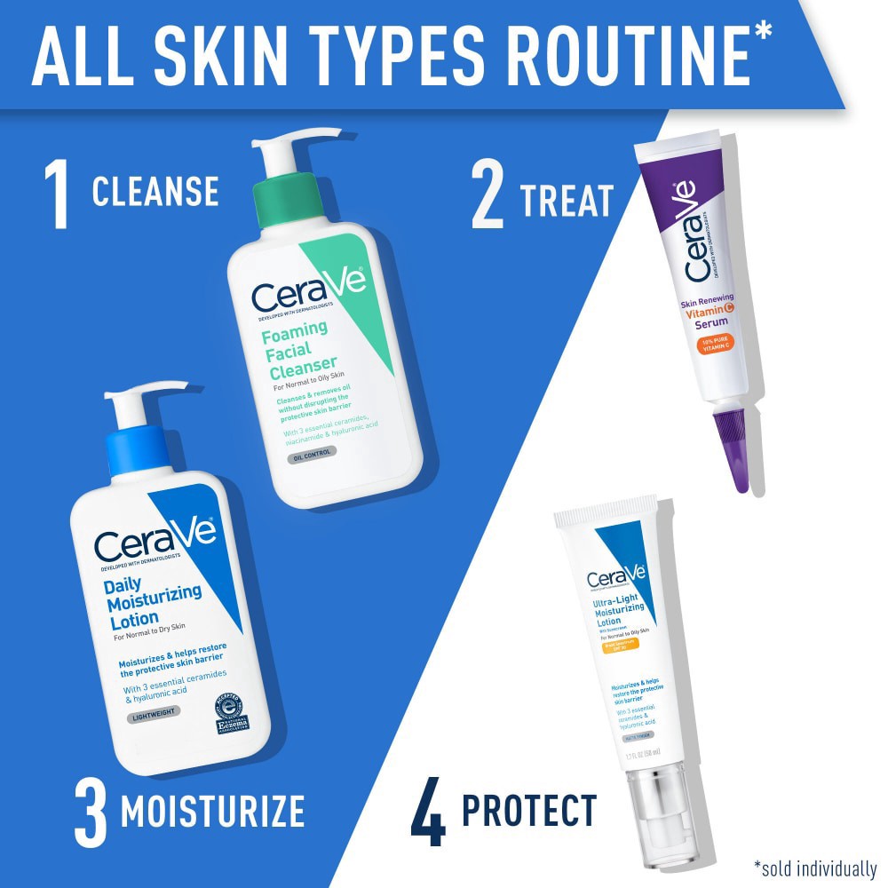 slide 4 of 6, CeraVe Daily Moisturizing Lotion for Dry Skin, Fragrance Free Body Lotion & Facial Moisturizer, 8 fl oz
