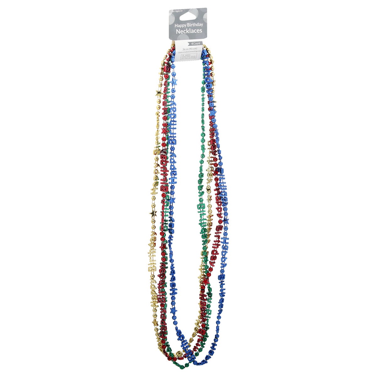 slide 10 of 10, Creative Converting Happy Birthday Necklaces 4 ea, 4 ct