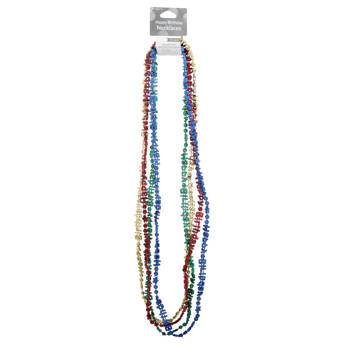 slide 5 of 10, Creative Converting Happy Birthday Necklaces 4 ea, 4 ct