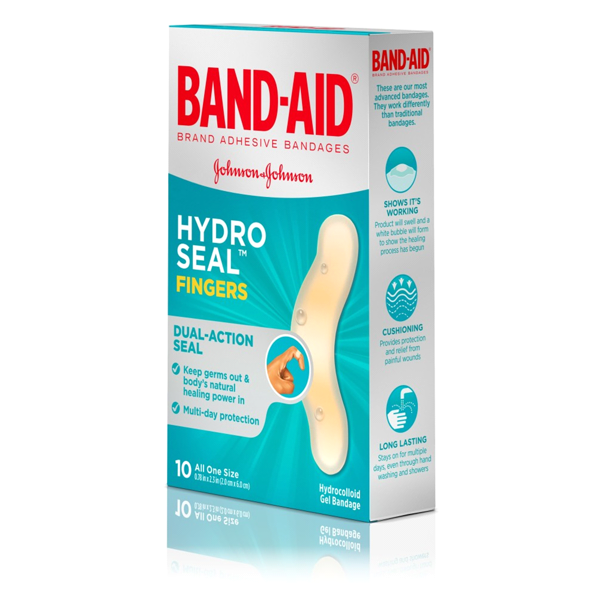 slide 3 of 6, Band-Aid Hydro Seal Fingers, 10 ct