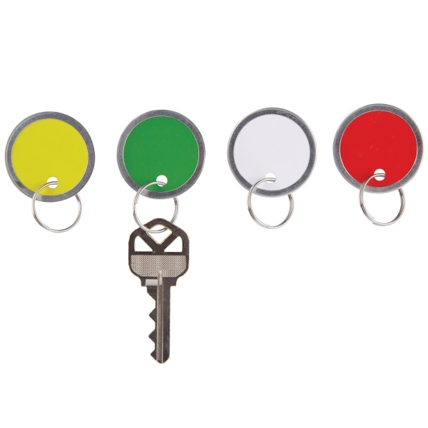 slide 1 of 1, Office Depot Brand Round Key Tags, 1.25'' Diameter, Assorted Colors, Pack Of 50, 50 ct