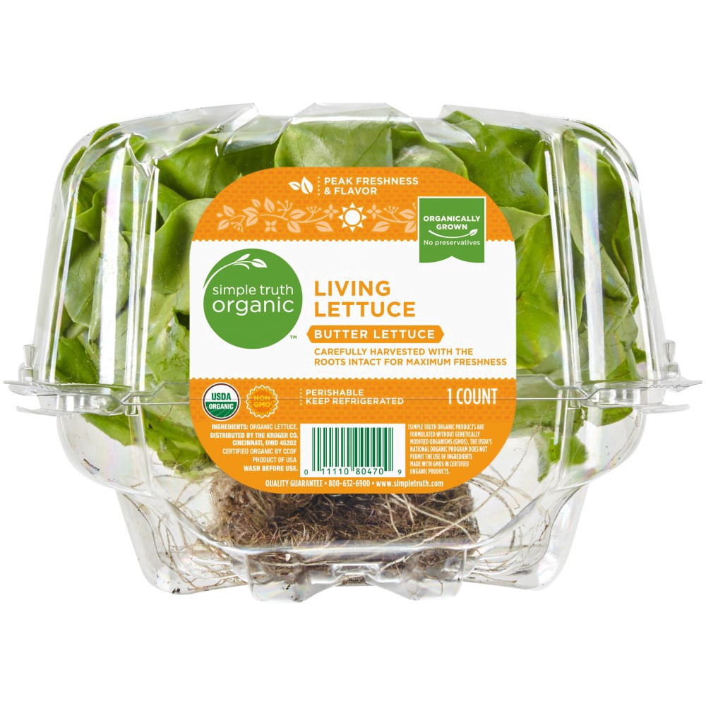 slide 3 of 3, Simple Truth Organic Living Butter Lettuce, 1 ct