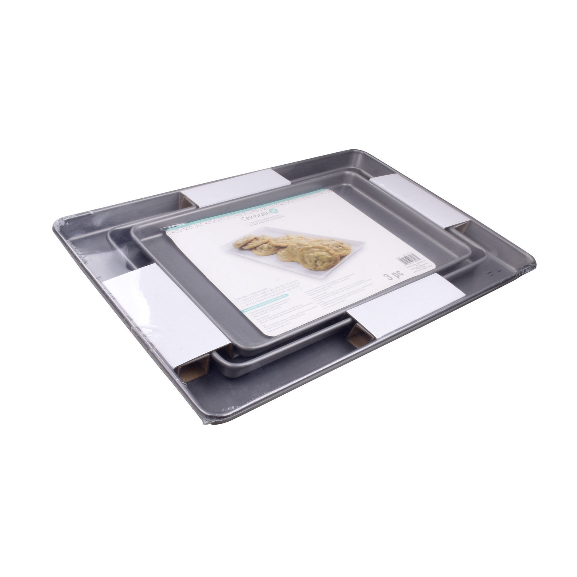 slide 7 of 7, Non-Stick Cookie Sheet Set By Celebrate It, 21.4 in x 15.4 in x 1 in
