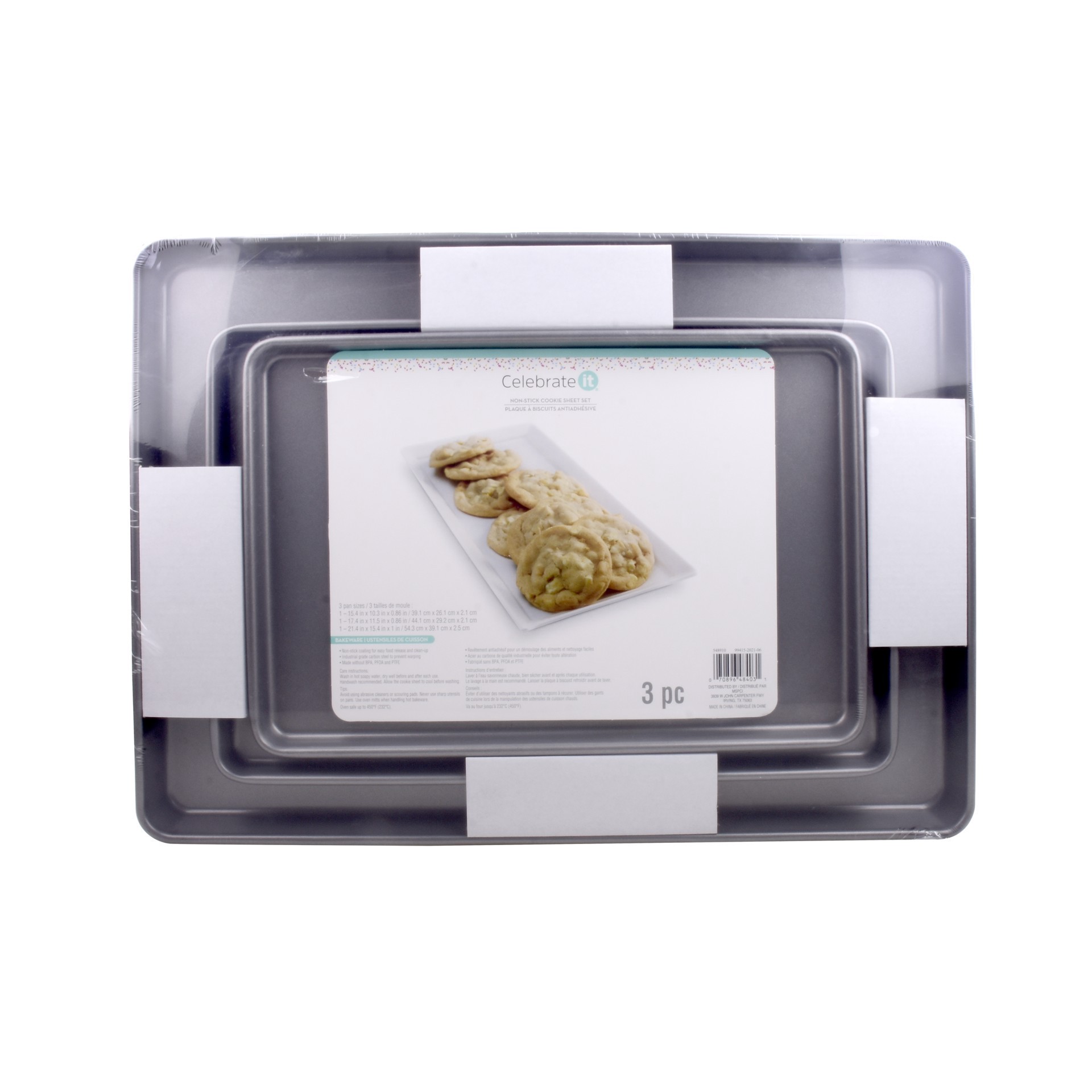 slide 2 of 7, Non-Stick Cookie Sheet Set By Celebrate It, 21.4 in x 15.4 in x 1 in
