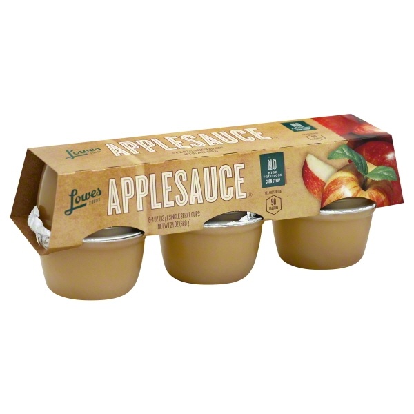 slide 1 of 1, Lowes Foods Applesauce Original, 6 ct; 24 oz