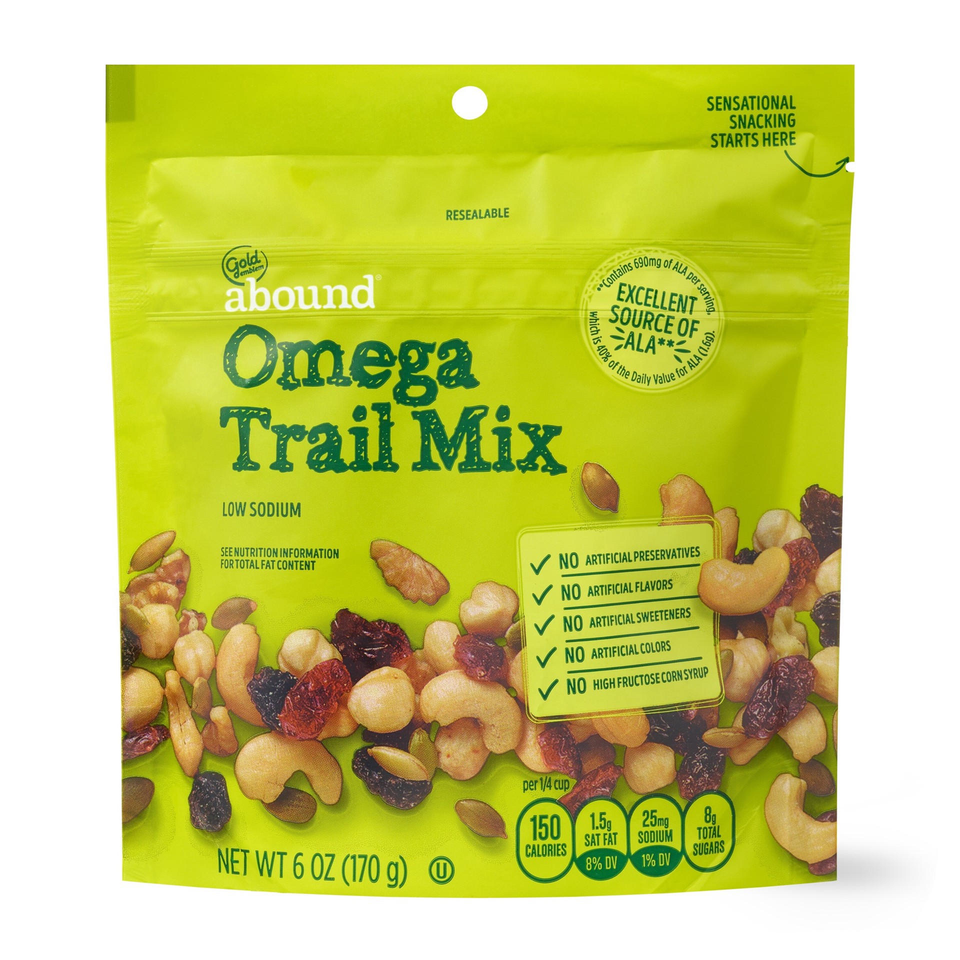 slide 1 of 1, Gold Emblem Abound Omega Trail Mix, 6 Oz, 6 oz