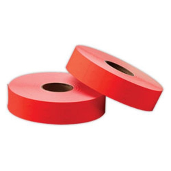 slide 1 of 1, Office Depot Brand General Purpose Adhesive Pricemarking Labels, Flourescent Red, 1750 Labels/Roll, Pack Of 2, 2 ct