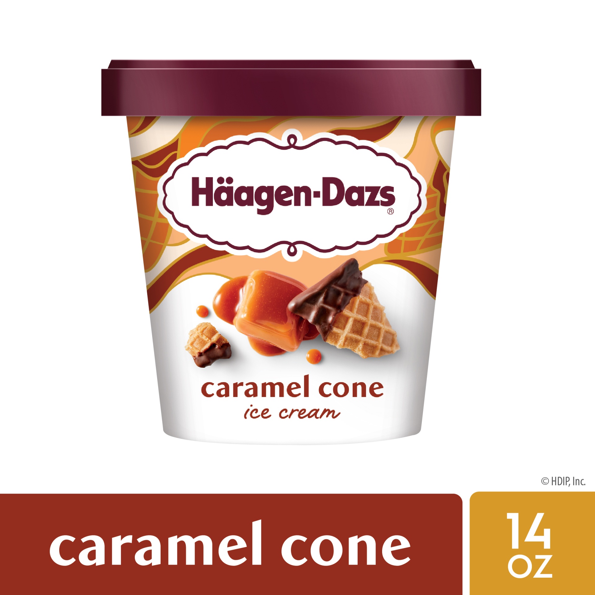 slide 1 of 1, Häagen-Dazs Caramel Cone Ice Cream, 14 fl oz