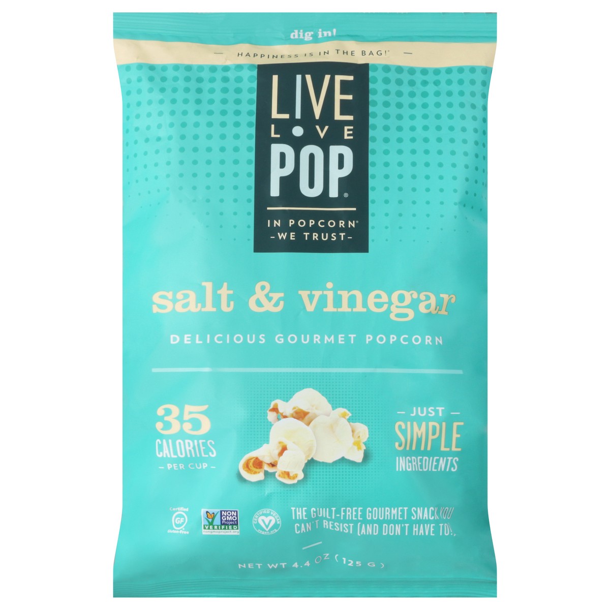 slide 2 of 13, Live Love Pop Salt & Vinegar Popcorn 4.4 oz, 4.4 oz