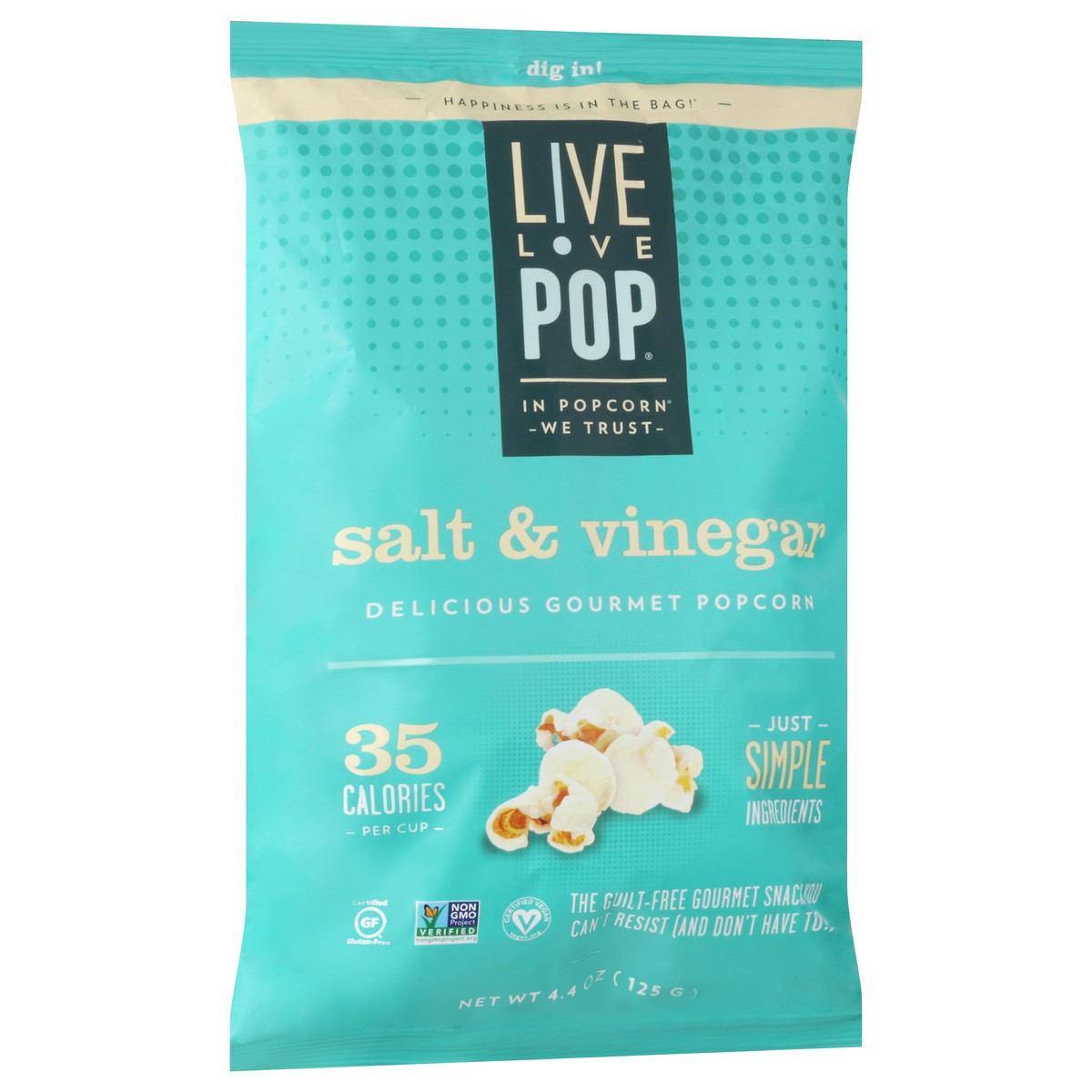 slide 3 of 13, Live Love Pop Salt & Vinegar Popcorn 4.4 oz, 4.4 oz