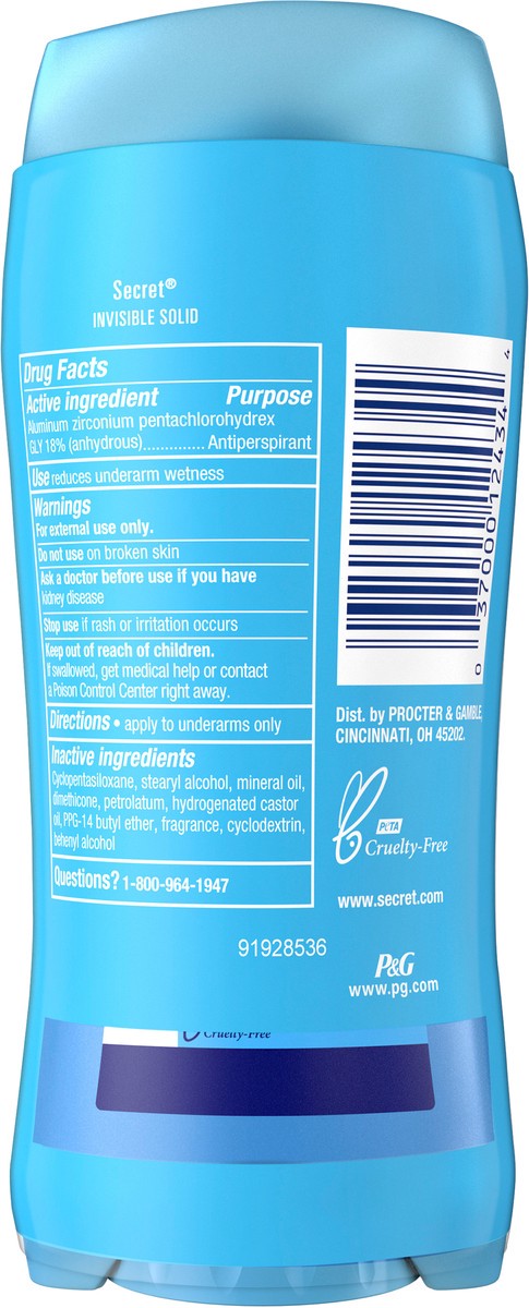 slide 5 of 8, Secret Invisible Solid Antiperspirant and Deodorant, Spring Breeze, Twin Pack, 2.6 oz each, 5.2 oz Total, 2 ct; 2.6 oz