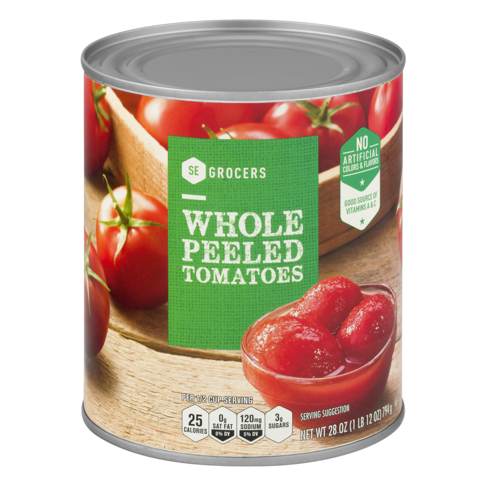 slide 1 of 1, SE Grocers Whole Peeled Tomatoes, 28 oz