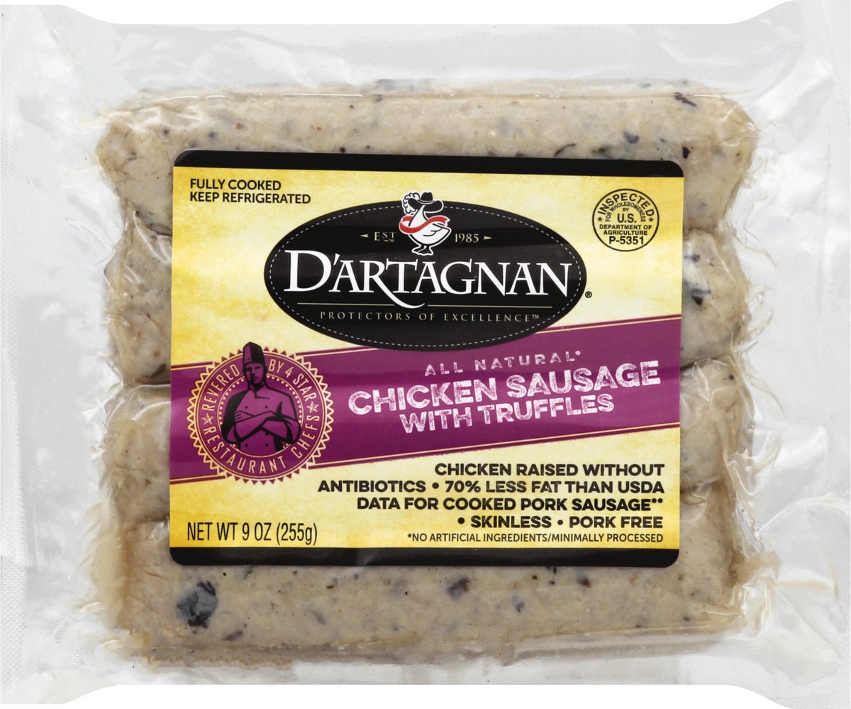 slide 1 of 10, D'Artagnan Chicken Sausage 9 oz, 9 oz
