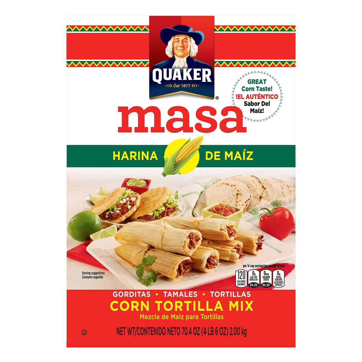 slide 1 of 5, Quaker Masa Corn Tortilla Mix 70.4 Oz, 70.4 oz