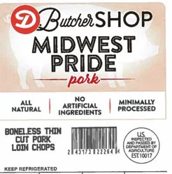 Dierbergs Butcher Shop Boneless Thin Pork Loin Chop