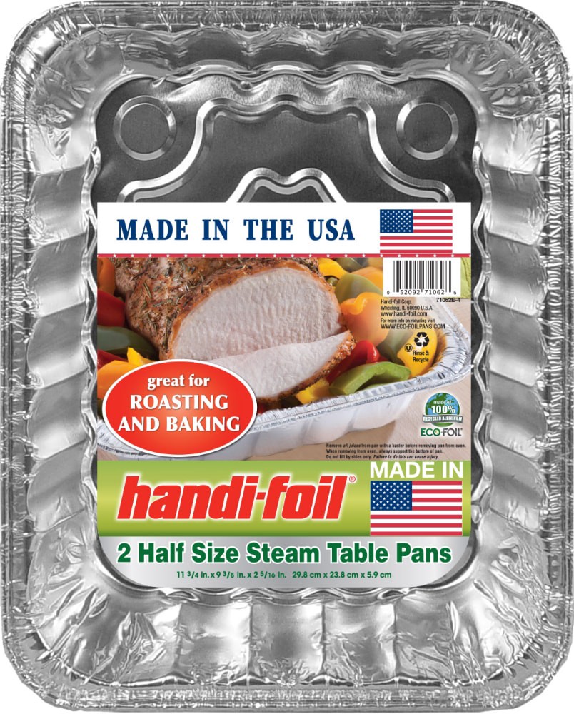 slide 1 of 1, Handi-Foil Half Size Steam Table Pans, 2 ct