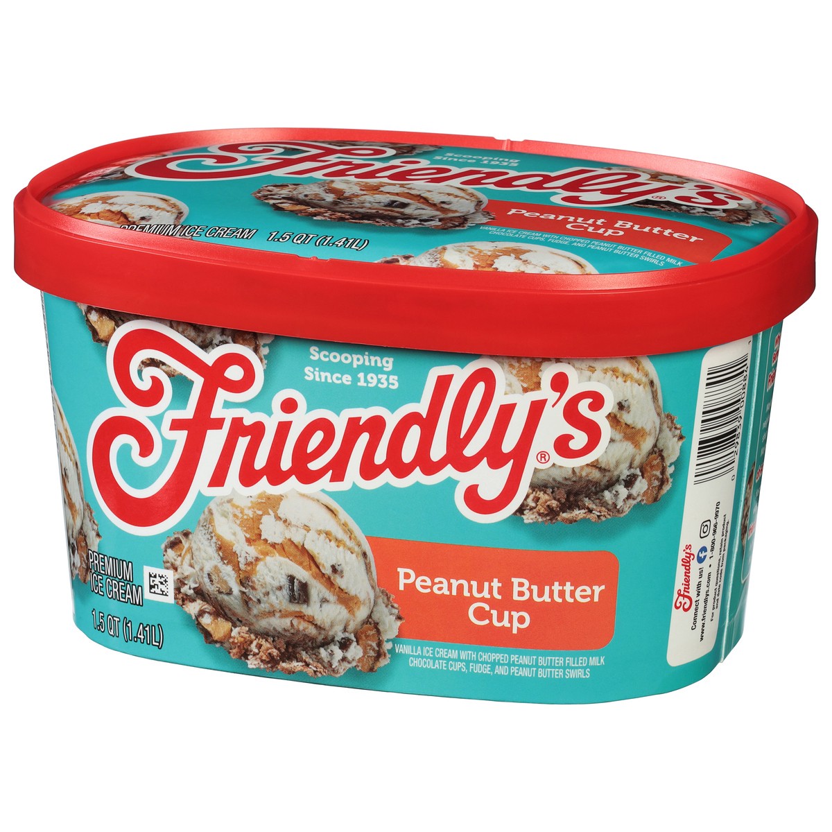 slide 8 of 9, Friendly's Premium Peanut Butter Cup Ice Cream 1.5 qt, 48 fl oz