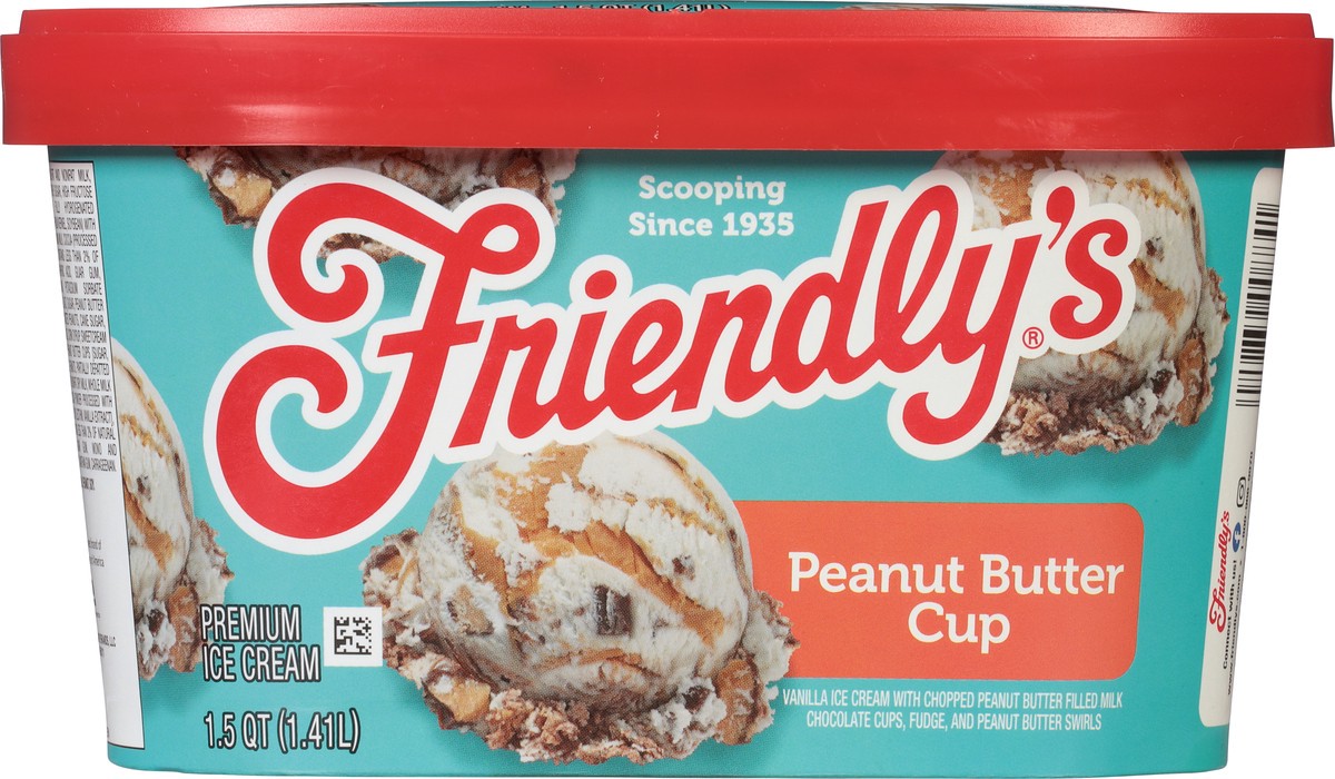 slide 2 of 9, Friendly's Premium Peanut Butter Cup Ice Cream 1.5 qt, 48 fl oz