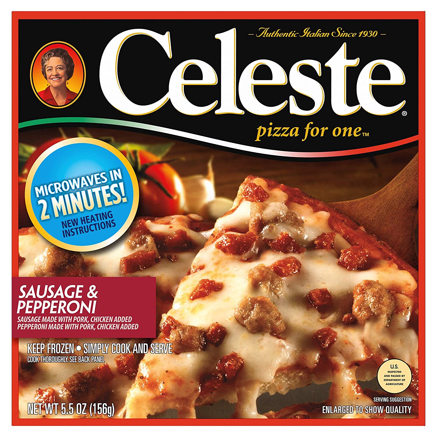 slide 1 of 5, Celeste Pizza for One Sausage & Pepperoni Pizza 5.5 oz, 5.5 oz