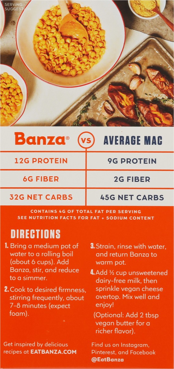 slide 13 of 14, Banza Shells + Vegan Cheddar Plant-Based Mac with Chickpea Pasta 5.5 oz, 5.5 oz