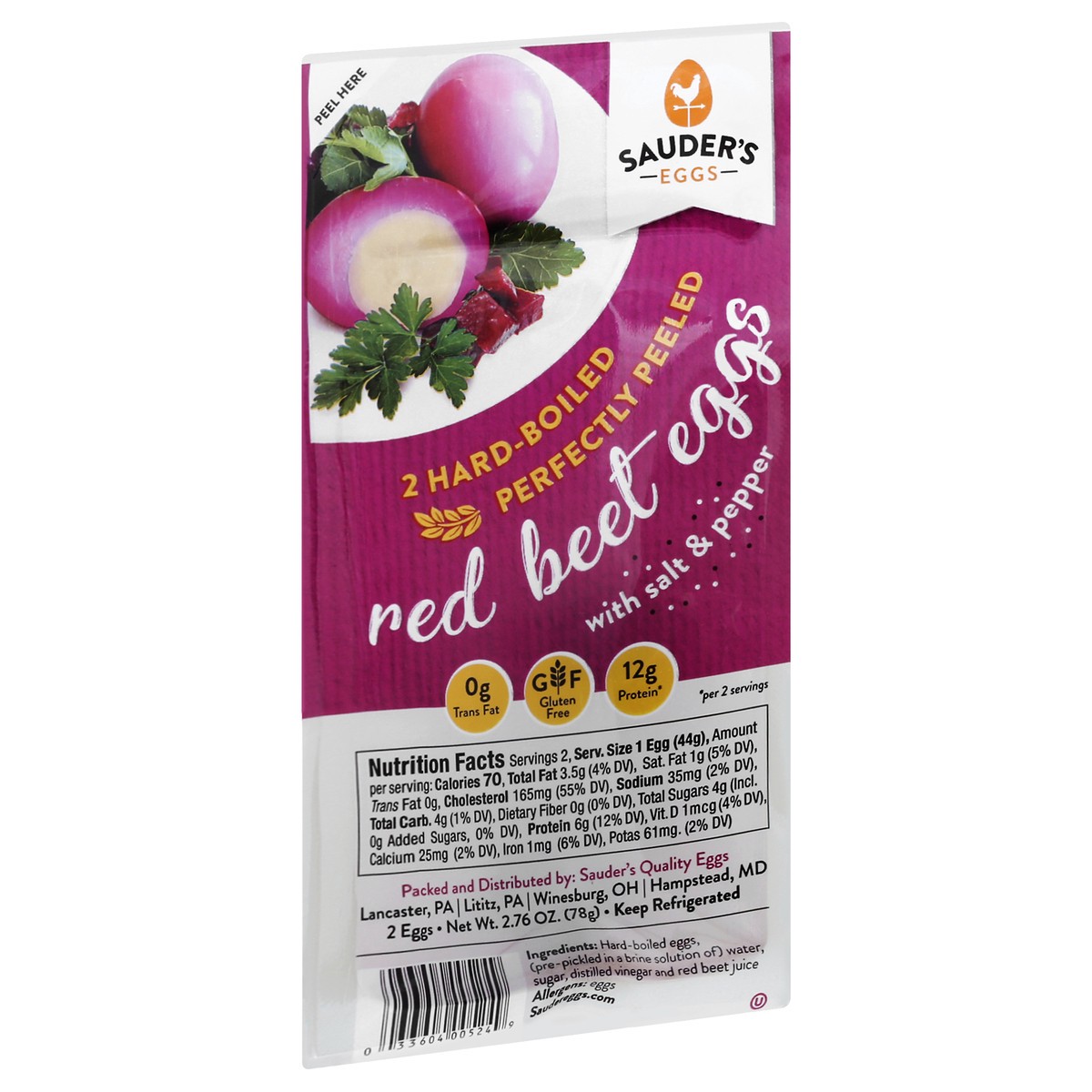 slide 2 of 9, Sauders Eggs Red Beet with Salt & Pepper Fresh Eggs 2 ea, 2 ct