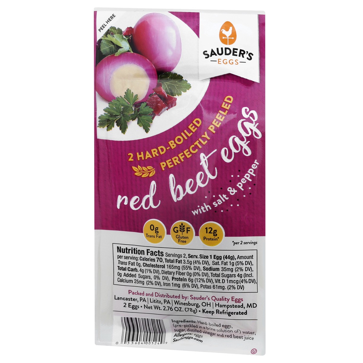 slide 8 of 9, Sauders Eggs Red Beet with Salt & Pepper Fresh Eggs 2 ea, 2 ct