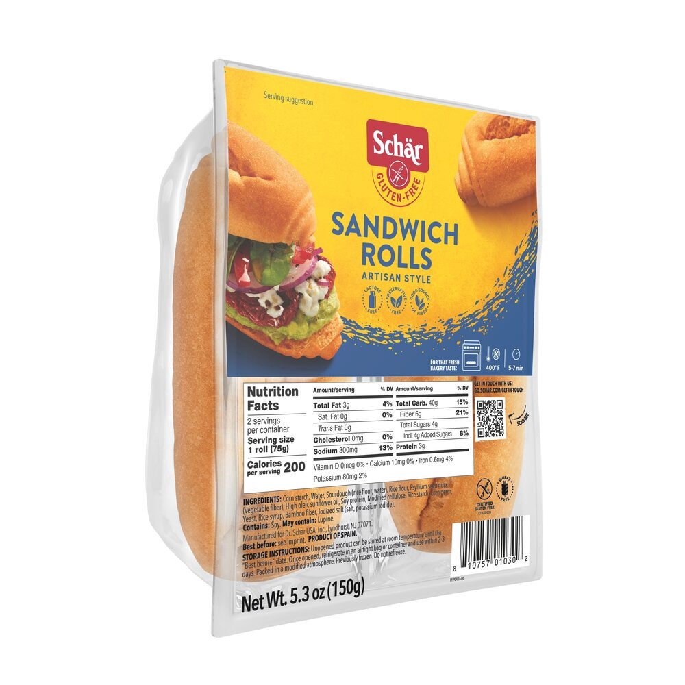 slide 3 of 6, Schär Schar Gluten Free Parbaked Sub Sandwich Rolls, 5.3 oz