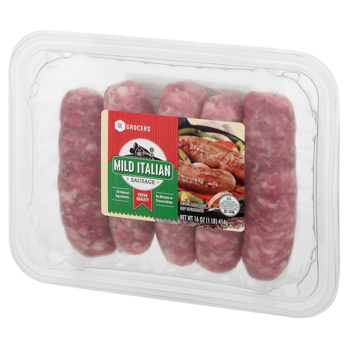 slide 3 of 4, SE Grocers Italian Sausage Mild, 16 oz
